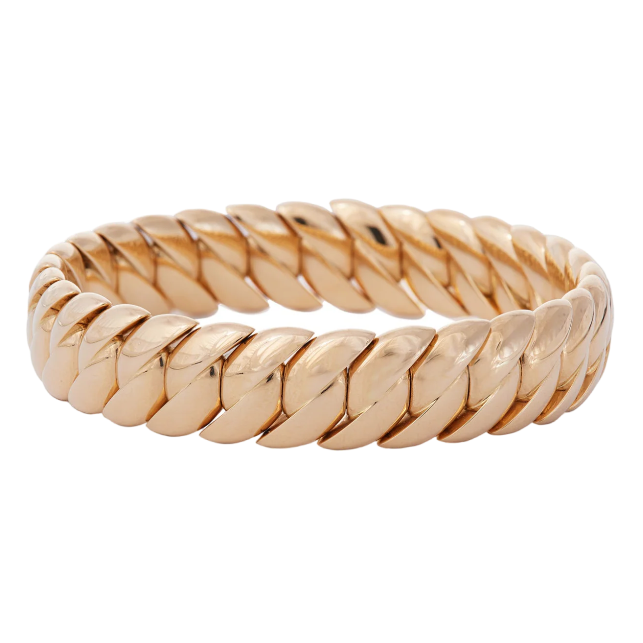 Narrow Polish Wave Link Bracelet