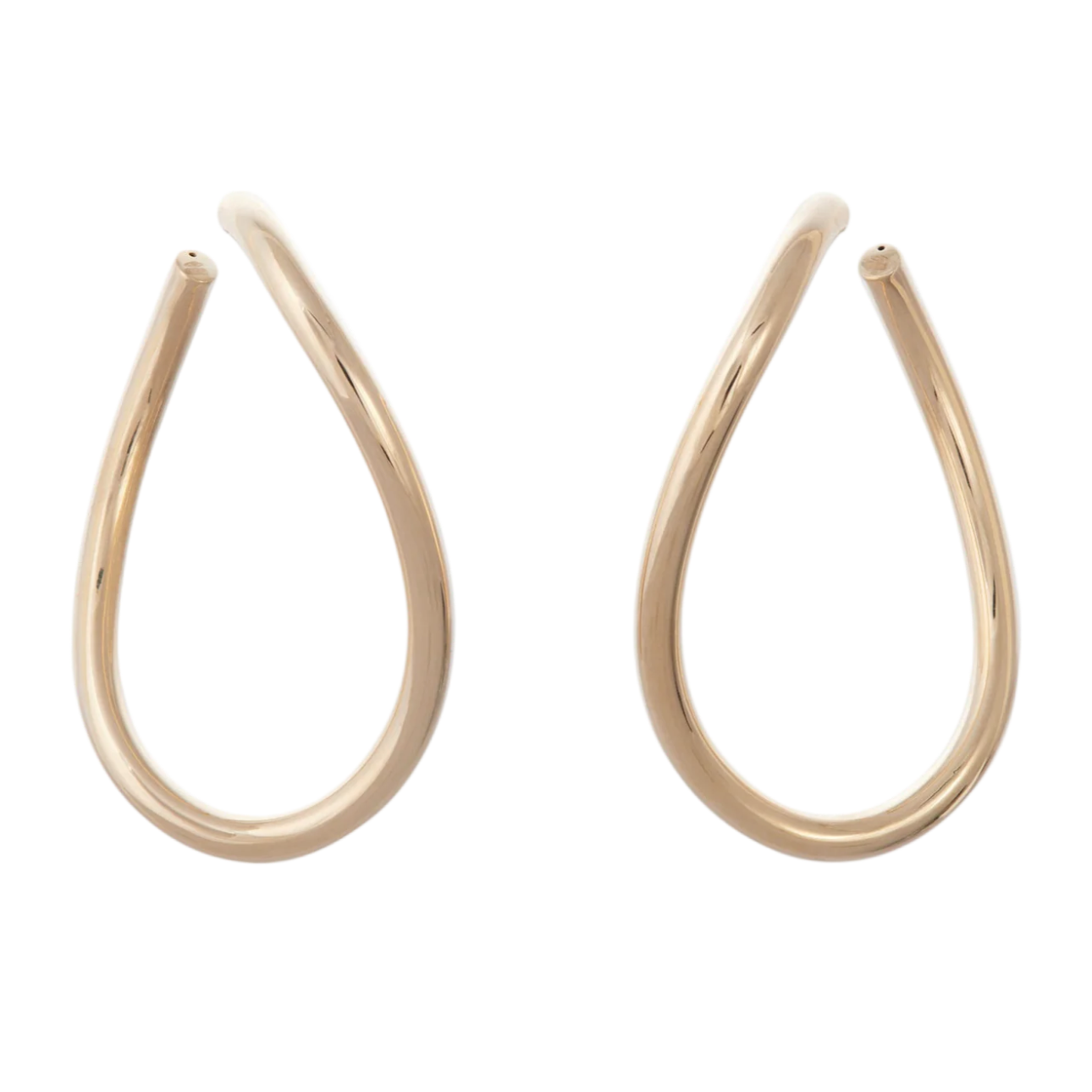 Curved Oval Hoop Earrings
