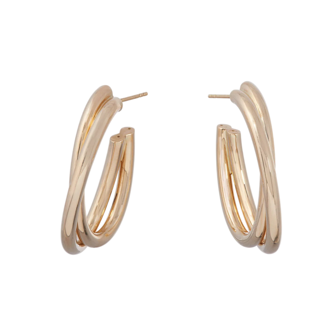 Oval Intertwined Hoop Earrings