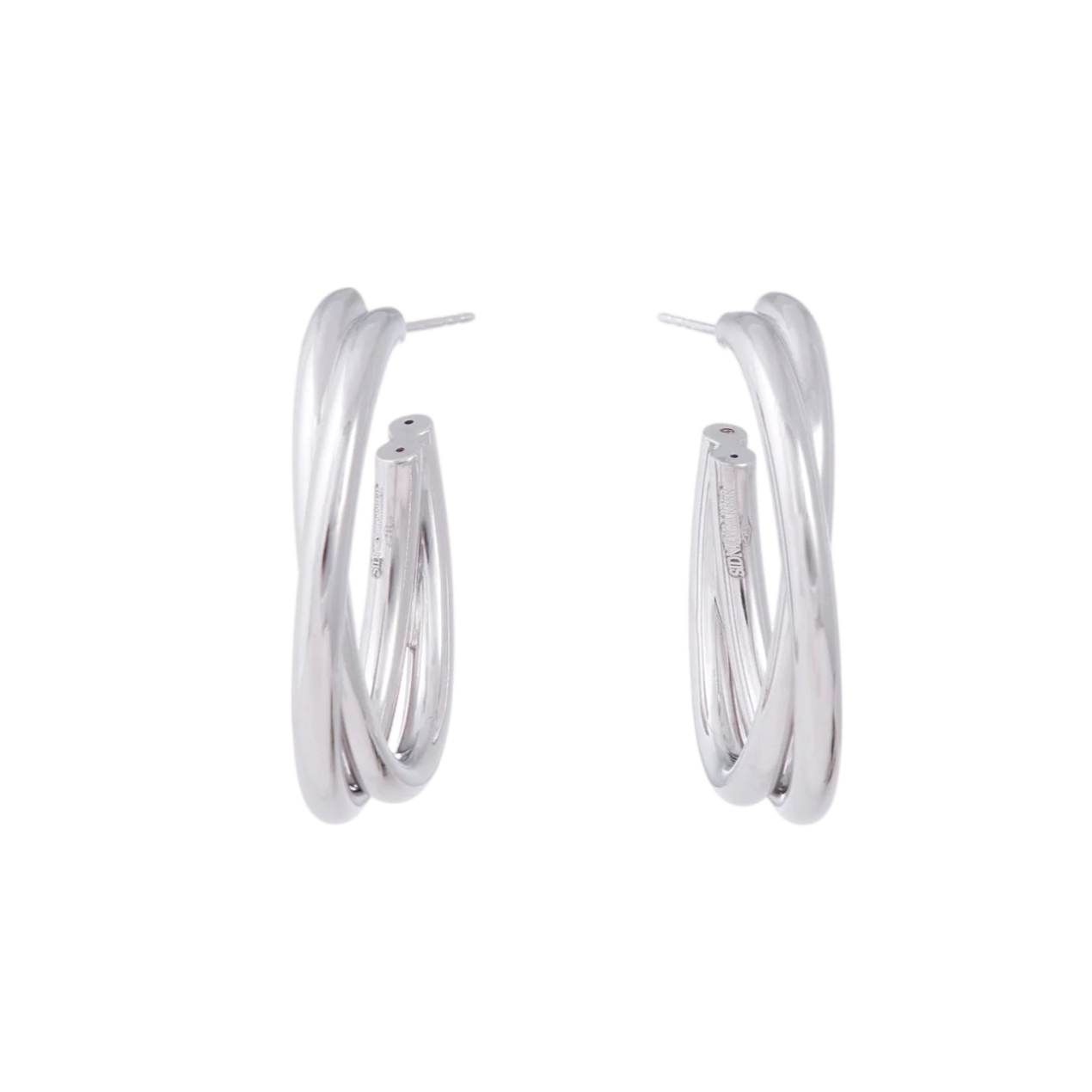 Oval Intertwined Hoop Earrings