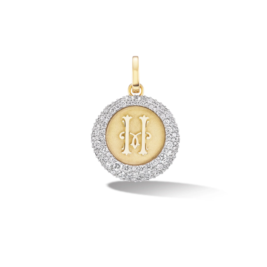 Wax Seal Scattered Diamond Initial Charm