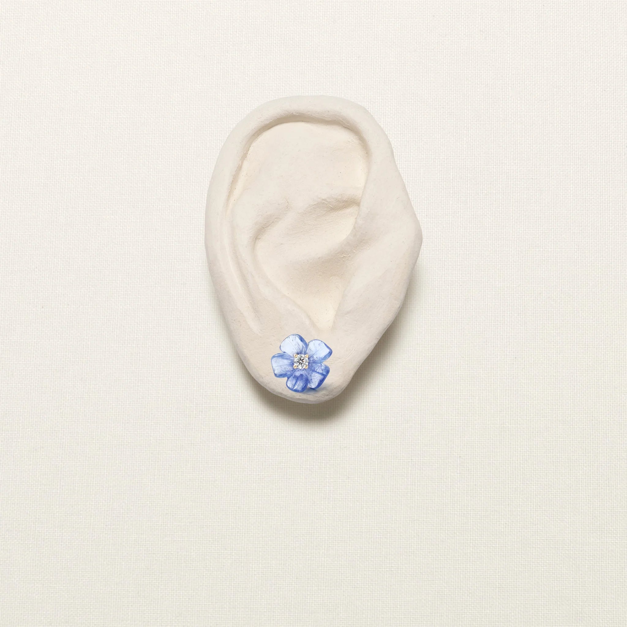 Island Flower Stud Earring Tanzanite Diamond