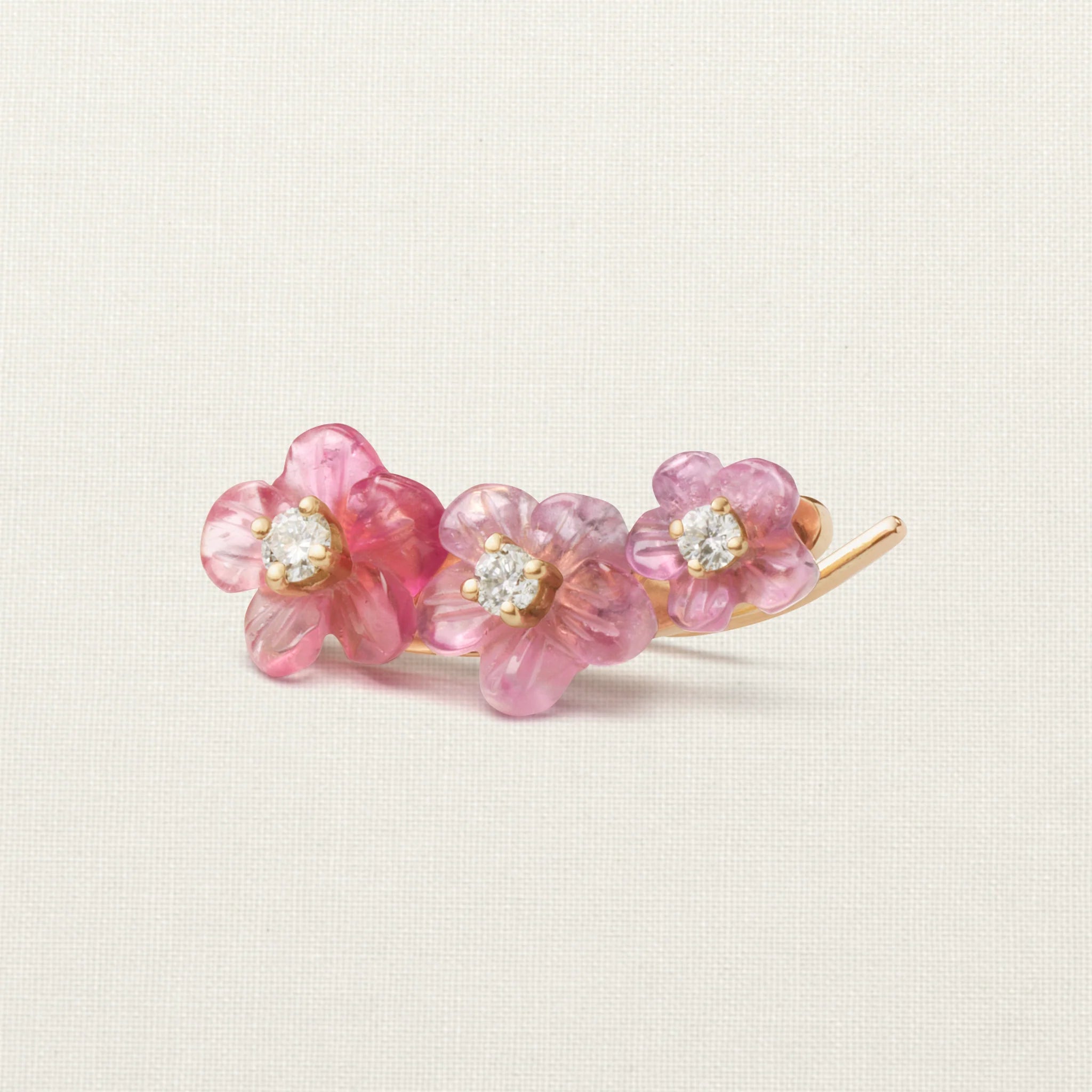 Island Flower Garden Ear Climber Pink Tourmaline