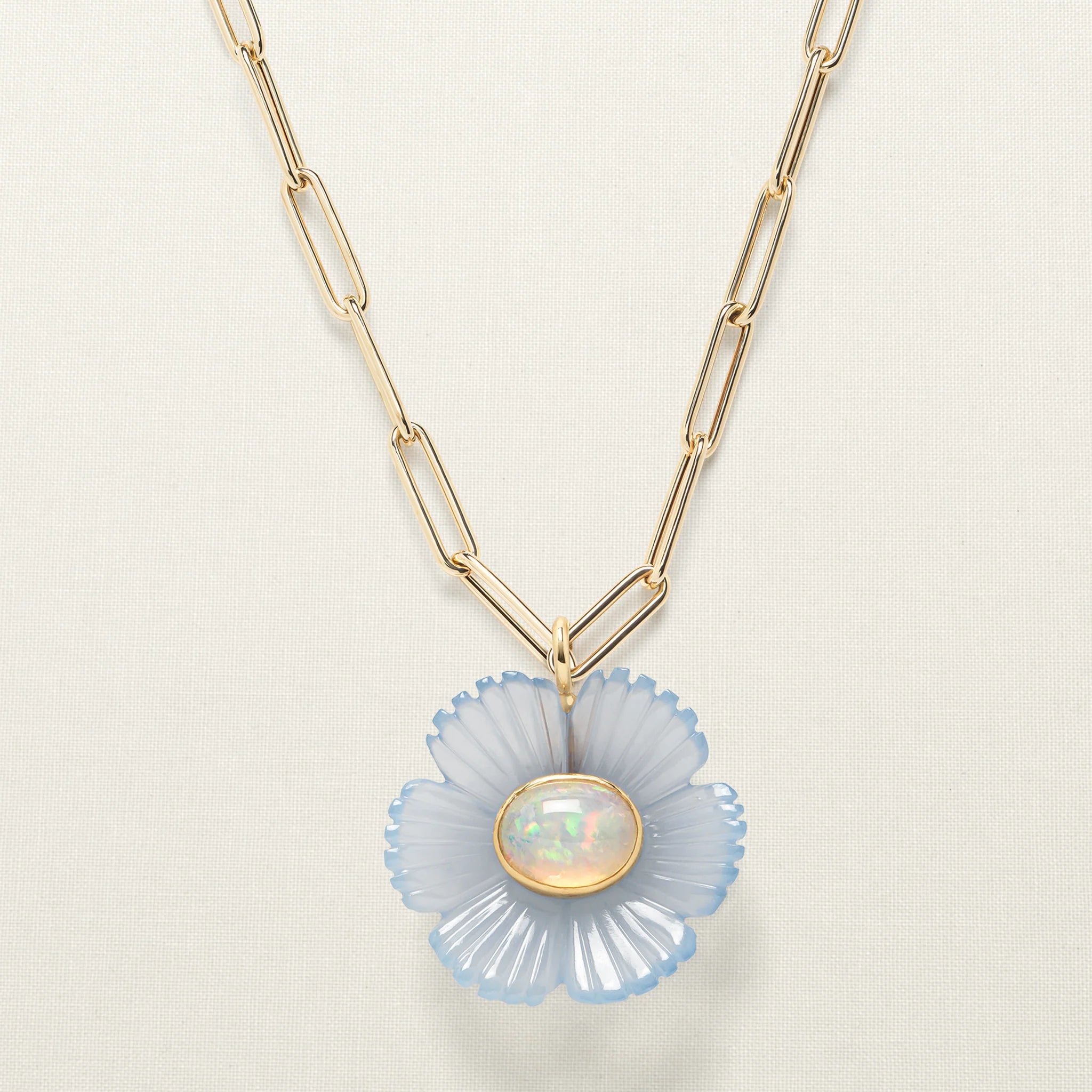 Paradise Flower Pendant XL Chalcedony Ethiopian Opal