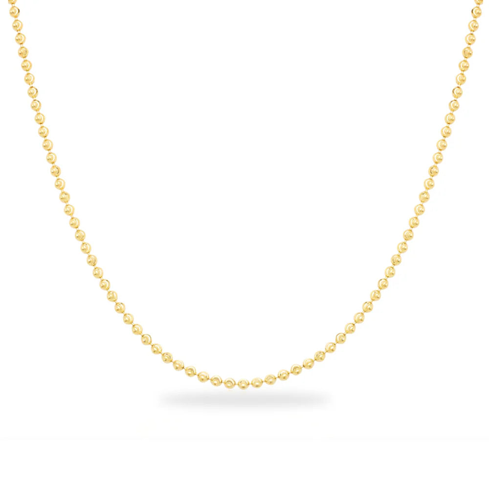 14K Gold 2.5mm Beaded Ball Stanley Chain