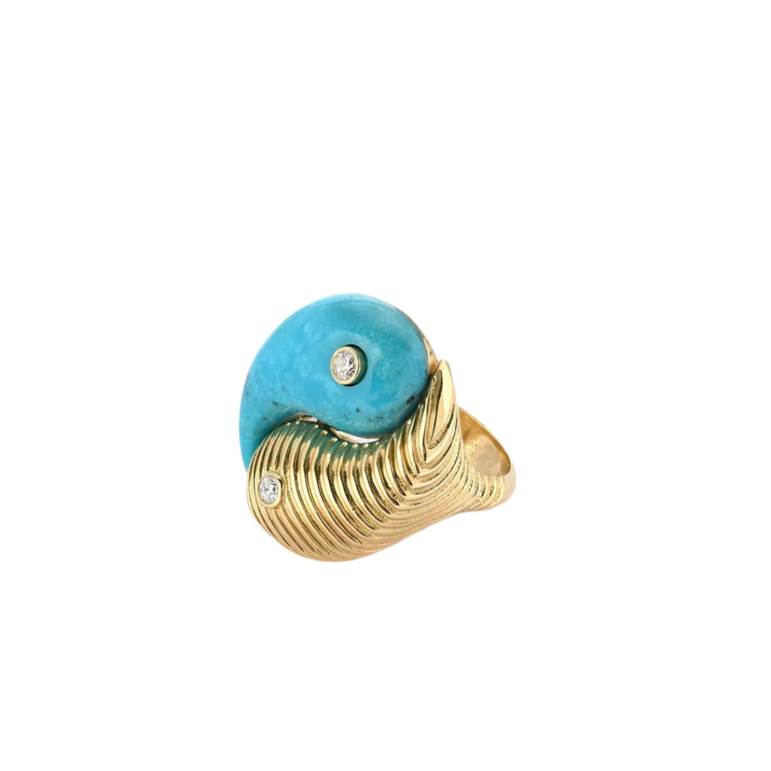 Turquoise Yin Yang Ring