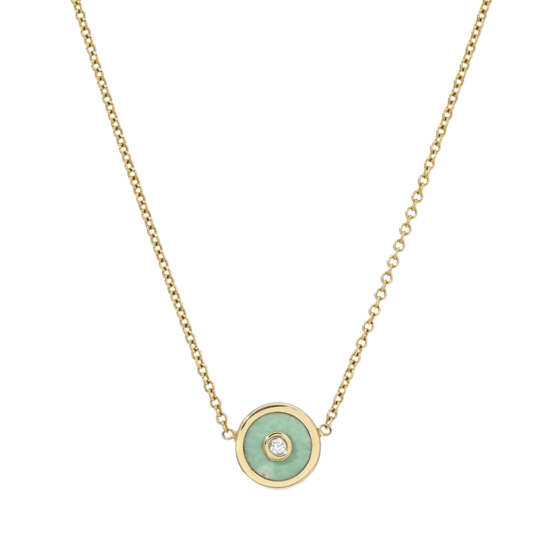 Green Turquoise Mini Compass Pendant