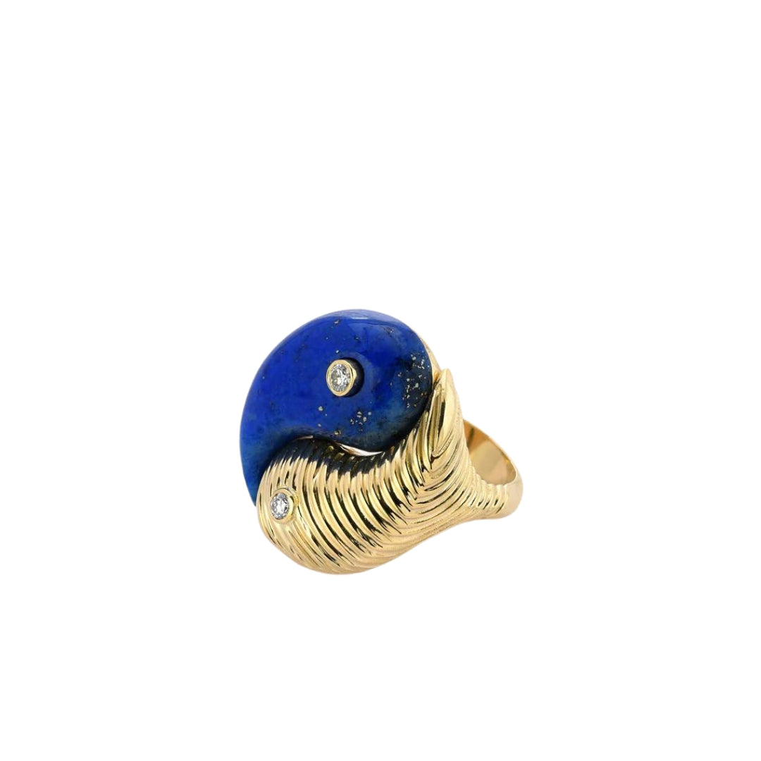 Lapis Yin Yang Ring