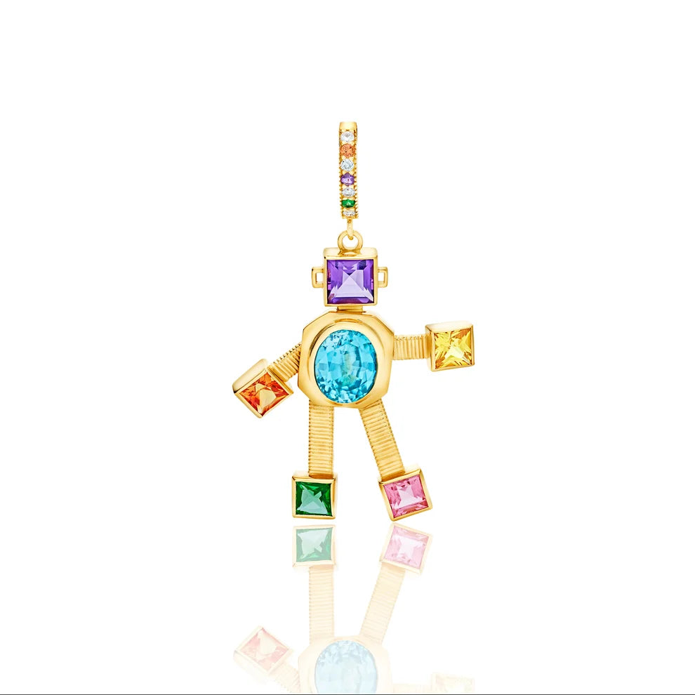 Vita Van Robot Maxi Pendant Diamond Multi Precious Stones