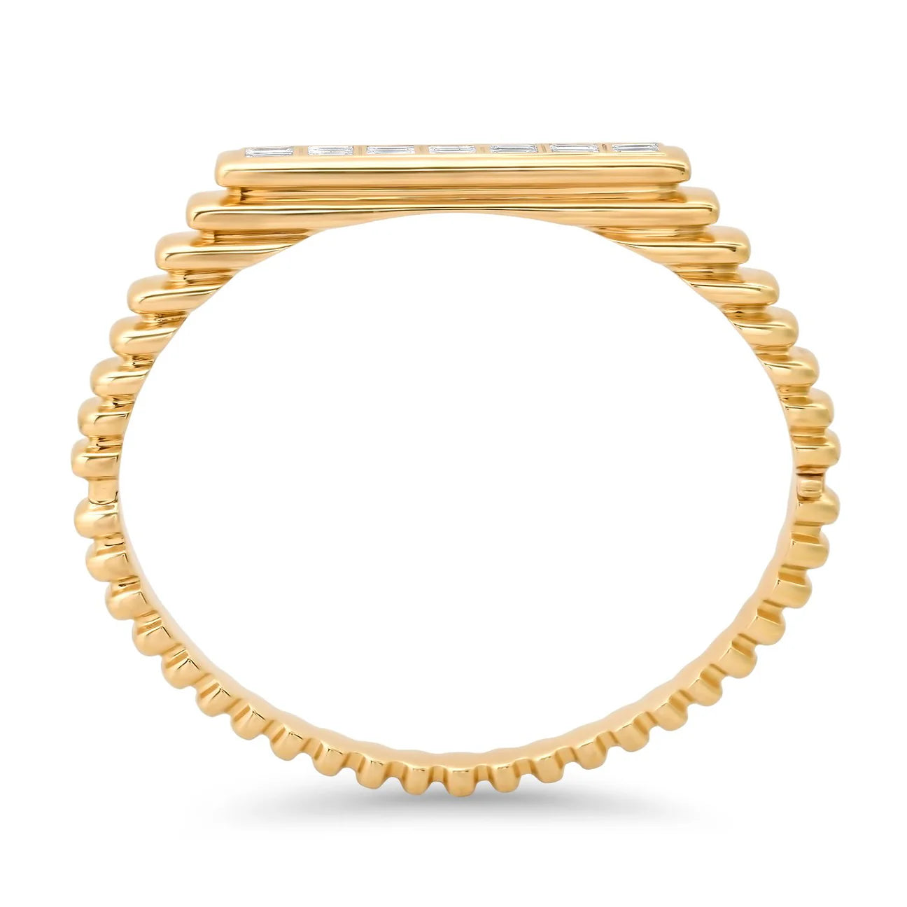 Fluted Colorblock Bangle in Diamond