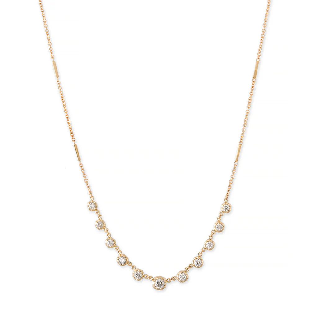 11 Graduated Sophia Diamond Smooth Bar Necklace