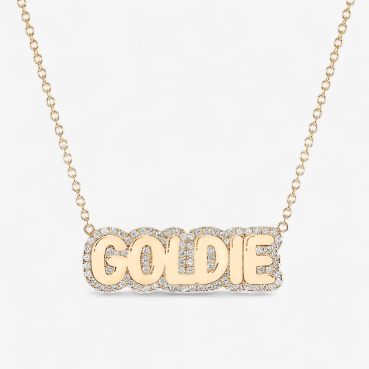 Large Bubble with Pave Outline Necklace