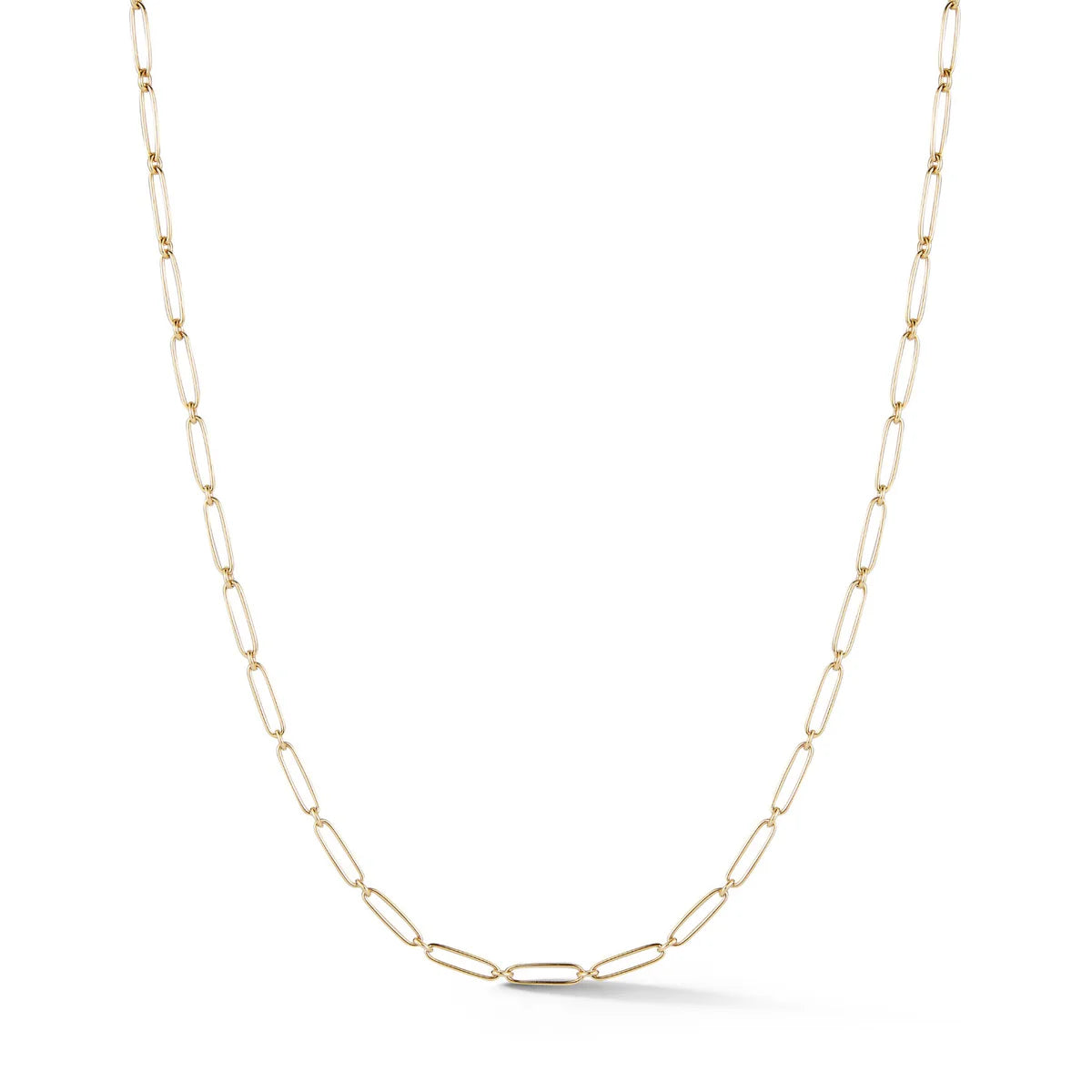 14K Gold Alternating Elongated Link Grover Chain