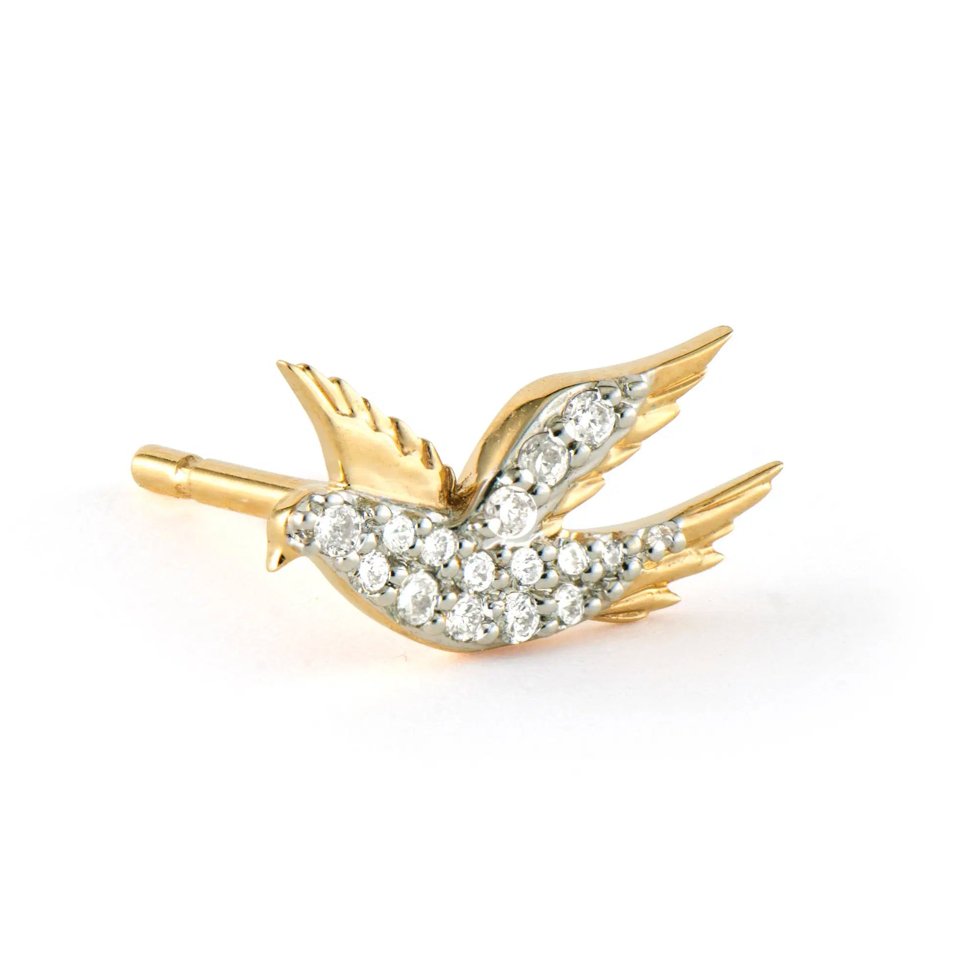 Pave Songbird Stud Earring