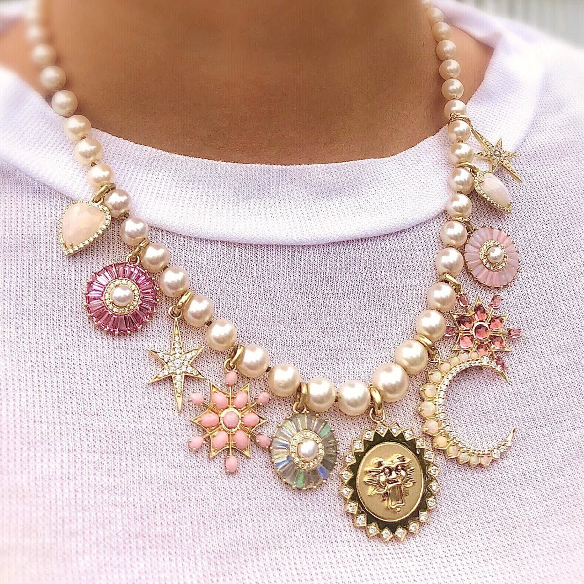 14K Gold Diamond Stella Charm