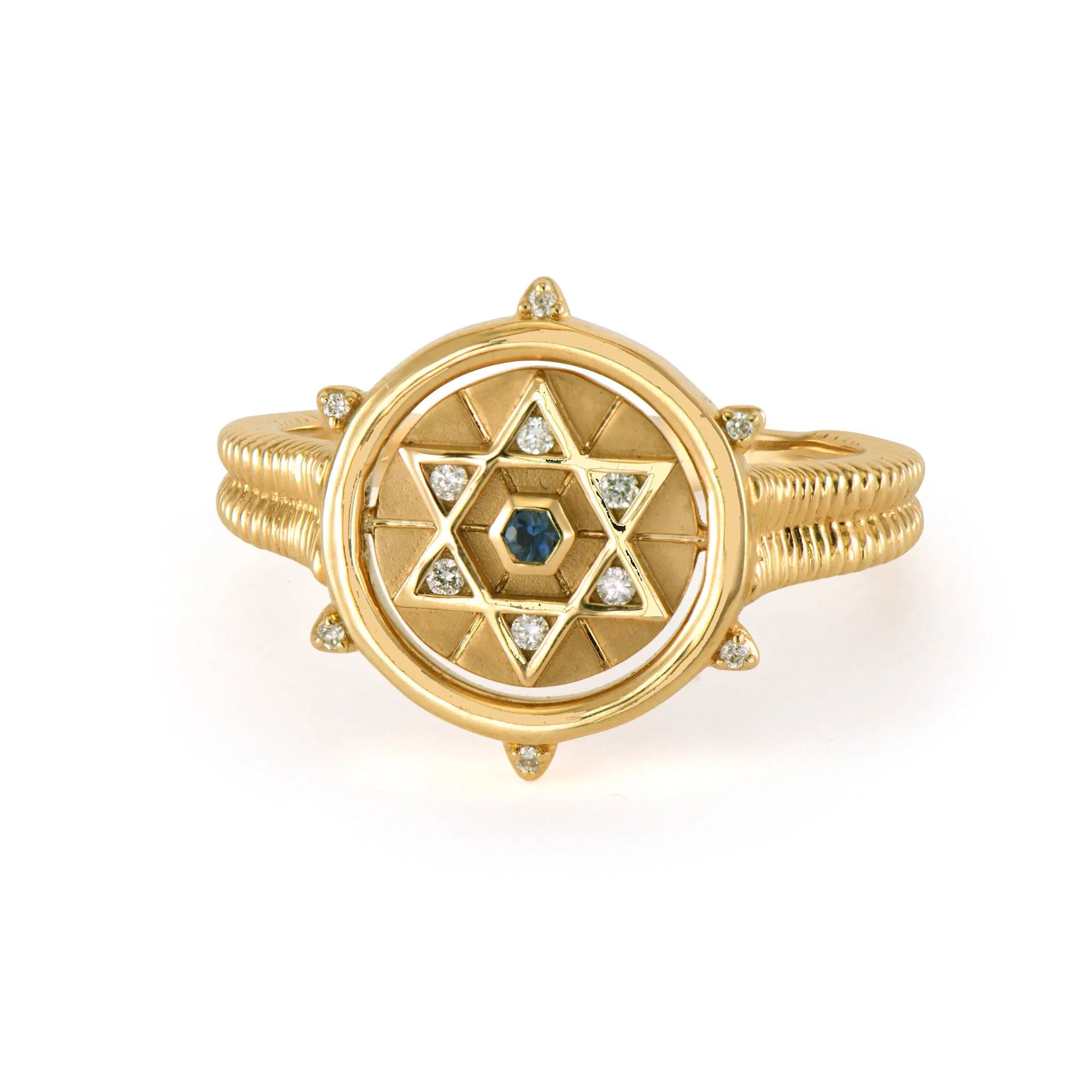Hamsa and Star of David Double Sided Flip Ring