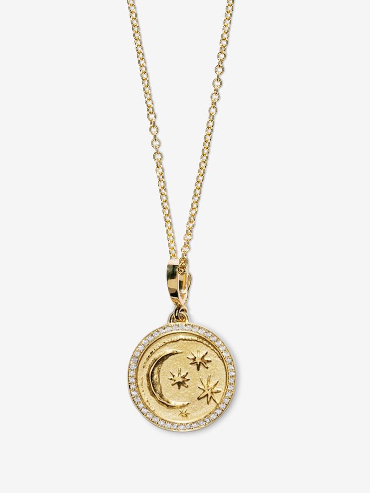 Cosmic Small Pave Coin Charm