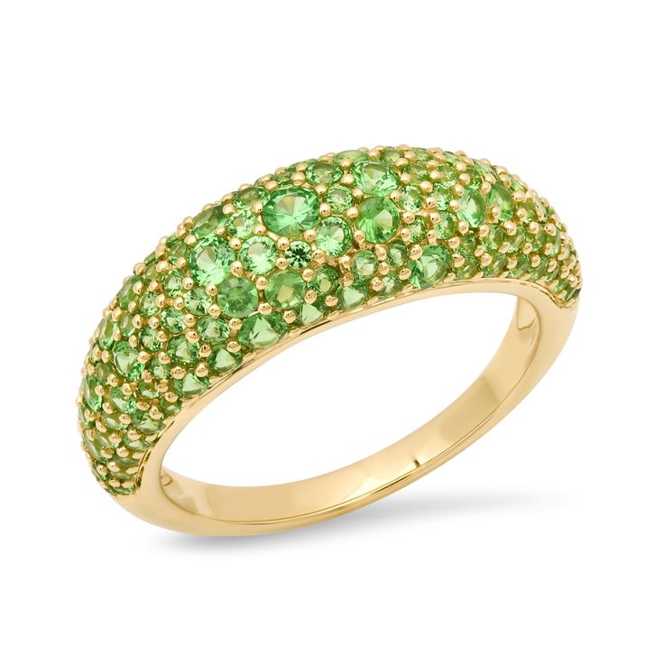 Tsavorite Crescent Domed Ring
