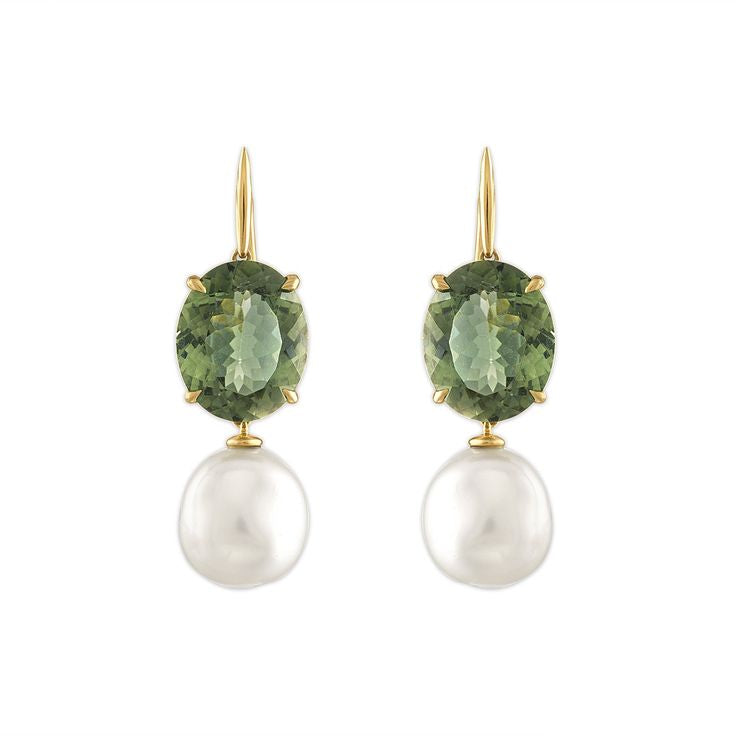 Liv Drop Earrings In Green Tourmaline