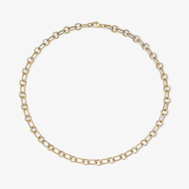 Airy Oval Round Chain Necklace