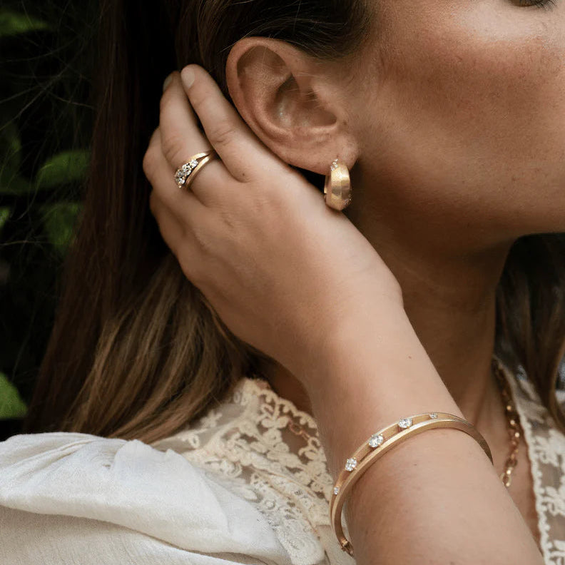 Diamond Hinged Hoops