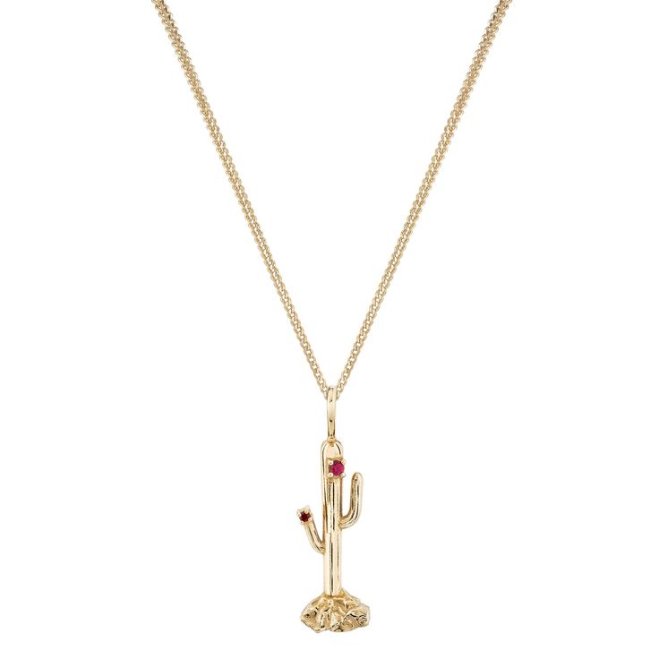 Ruby Blossom Cactus Charm