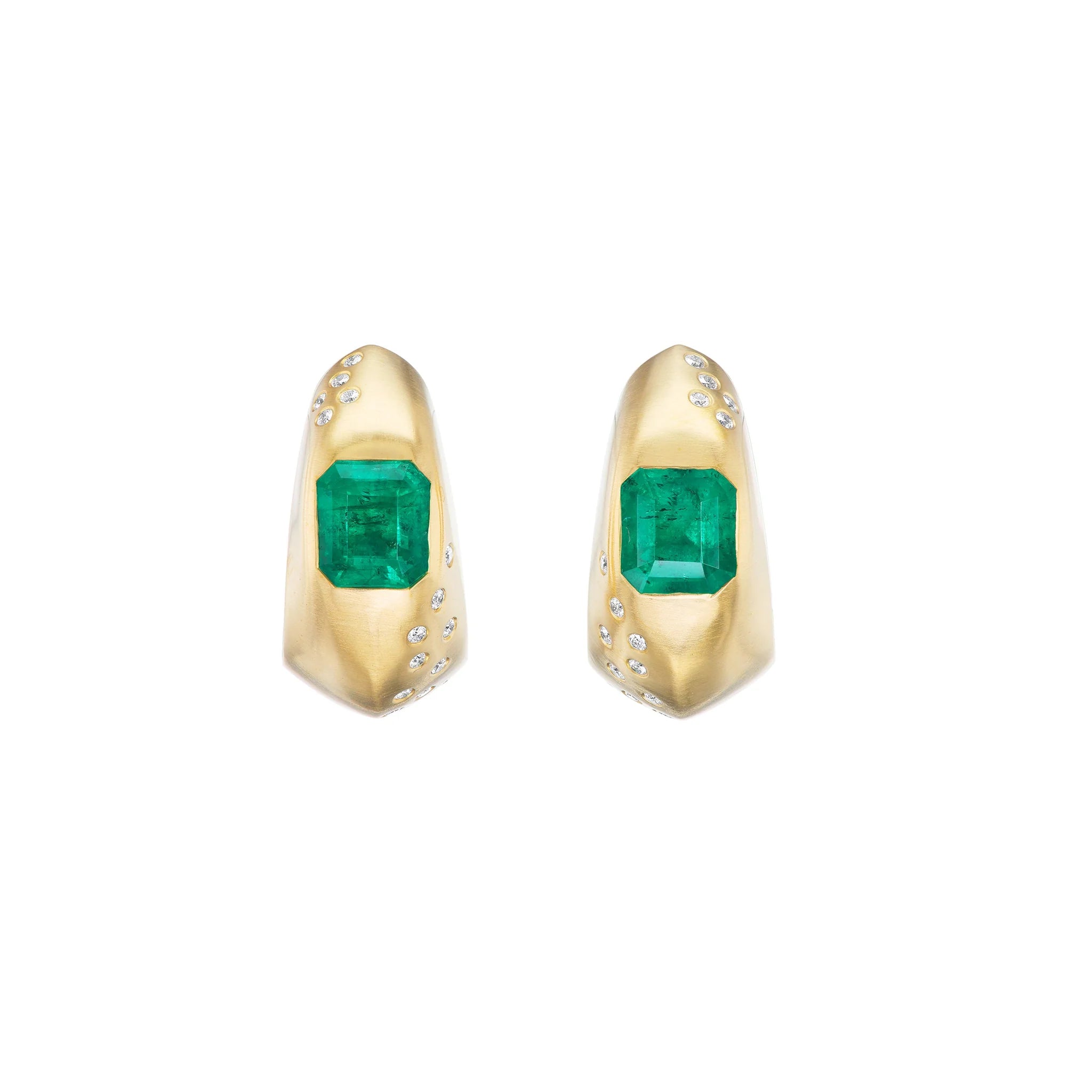 Emerald Hinged Hoops