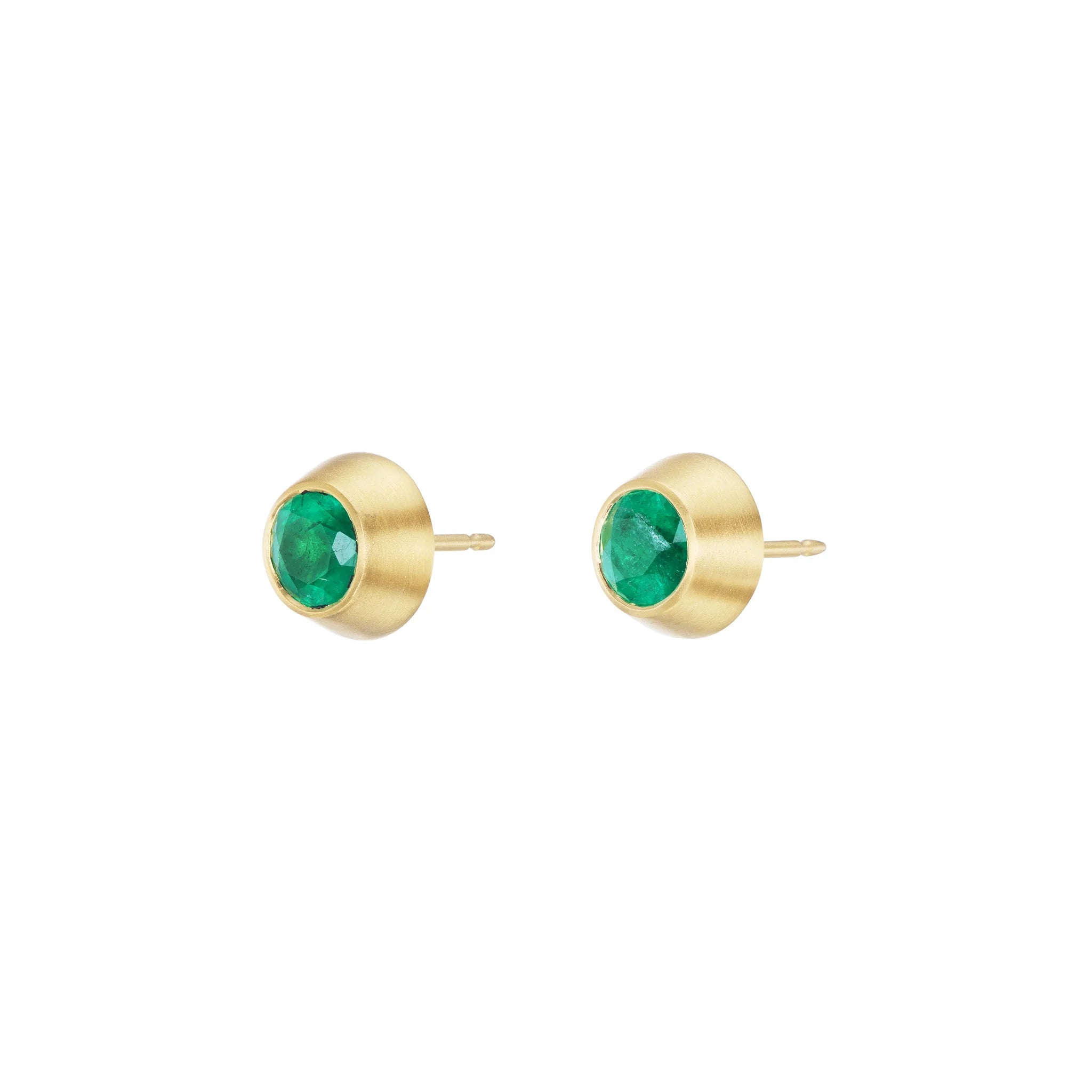 Emerald Round Studs