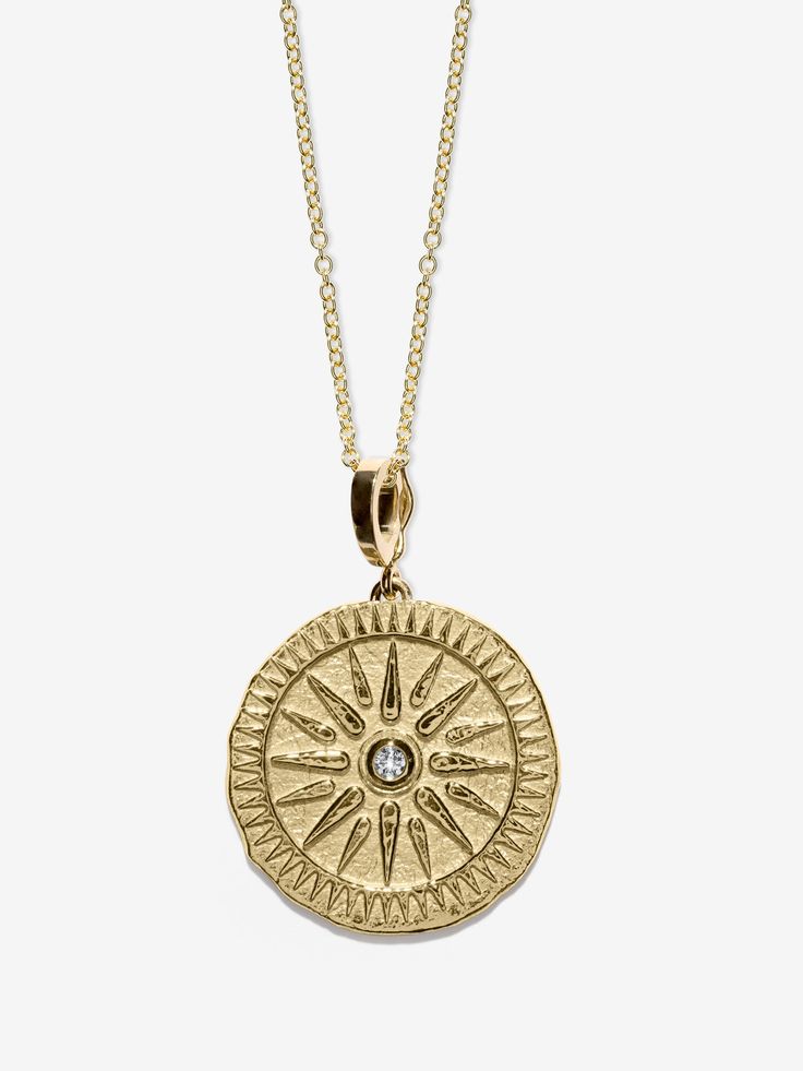 Sunburst Large Diamond Coin Charm