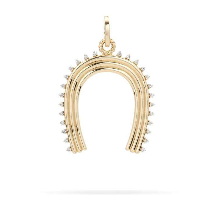 Groovy XL Diamond Horseshoe Hinged Charm