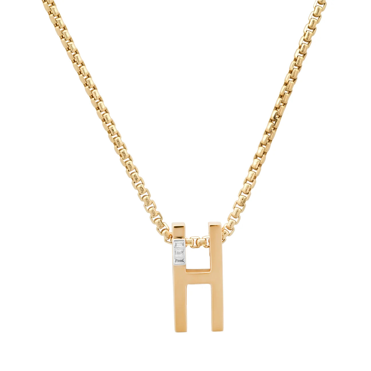 Slide-On Grandsize Ribbed Initial Necklace