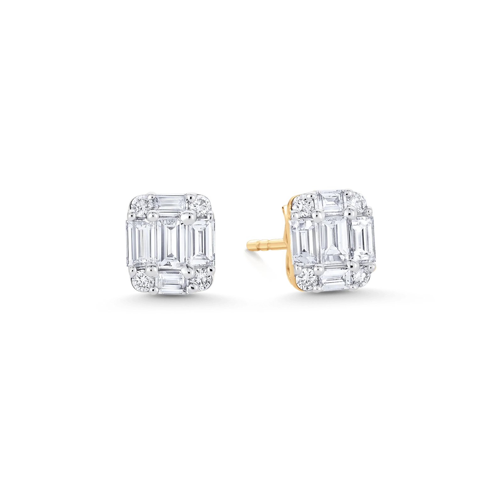 Illusion Emerald Stud Earrings