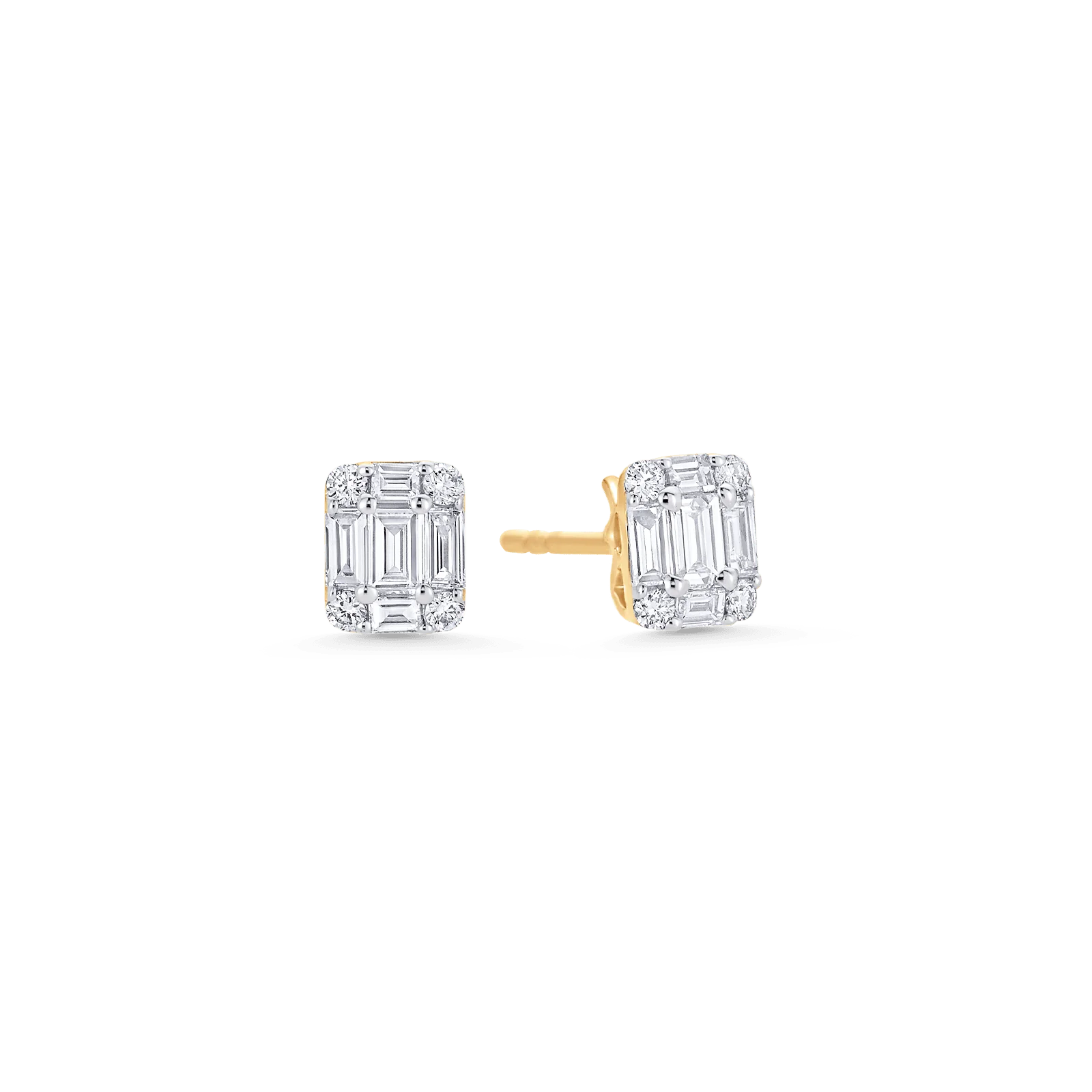 Illusion Emerald Stud Earrings