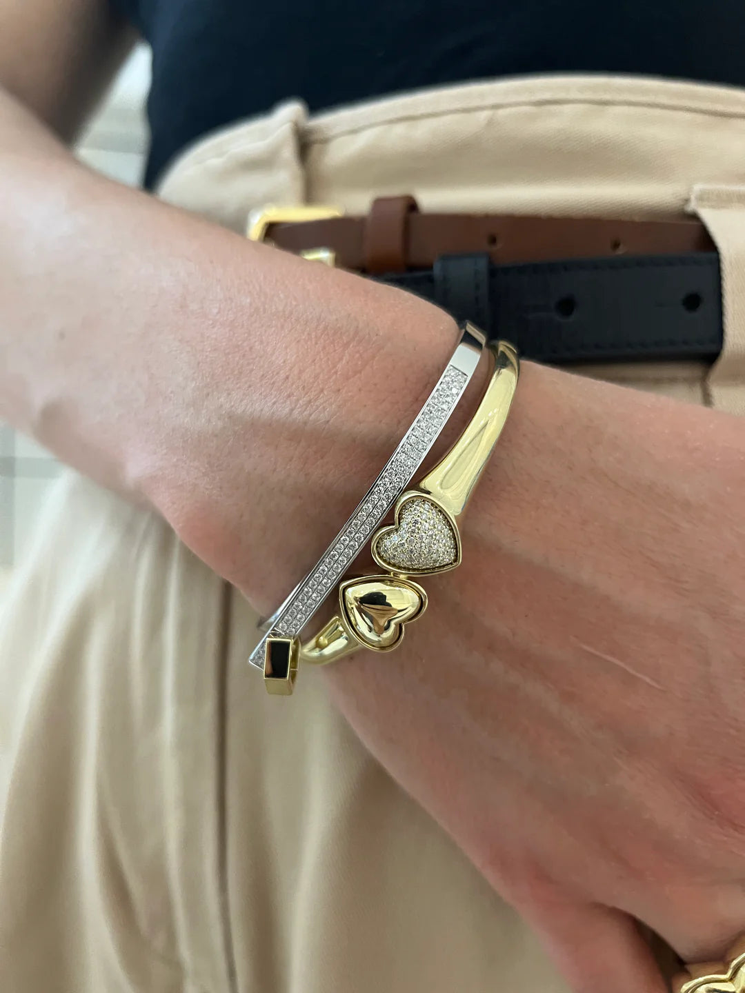 Double Puffer Heart Bangle