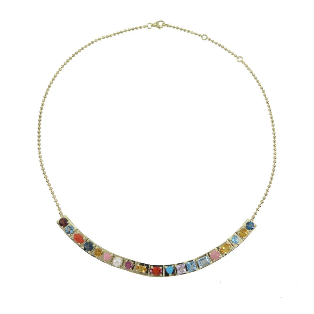 Leggo Multi Stones Beaded Necklace