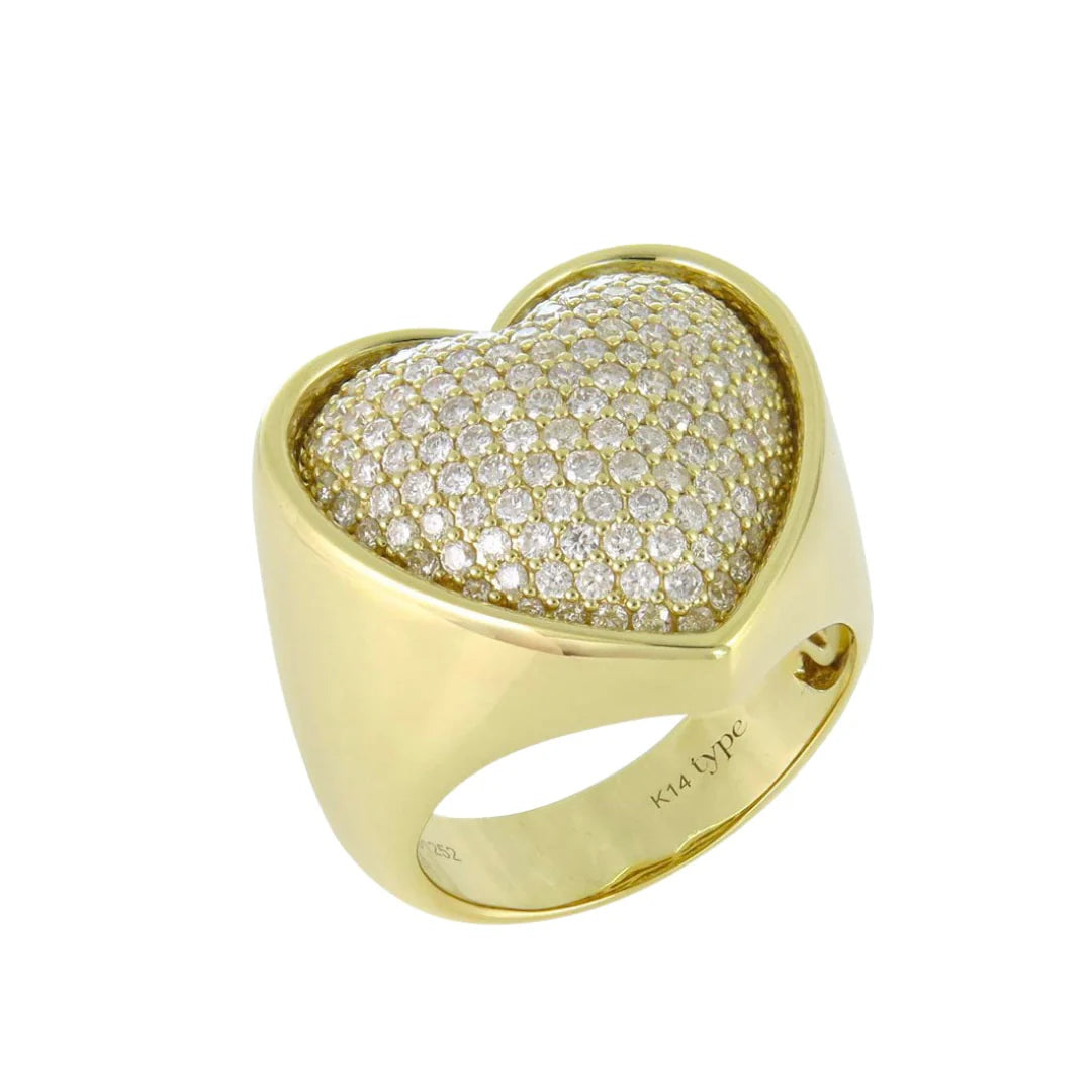 Puffer Heart Cocktail Ring