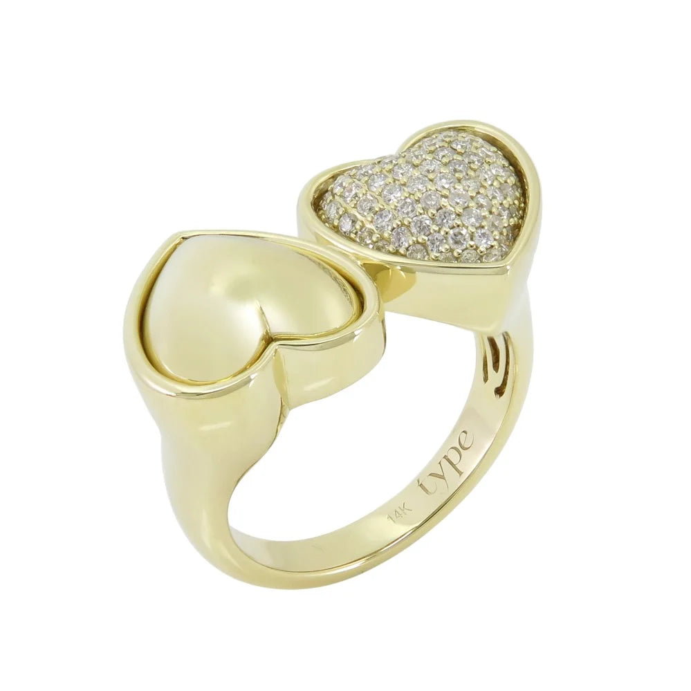 Double Puffer Heart Ring