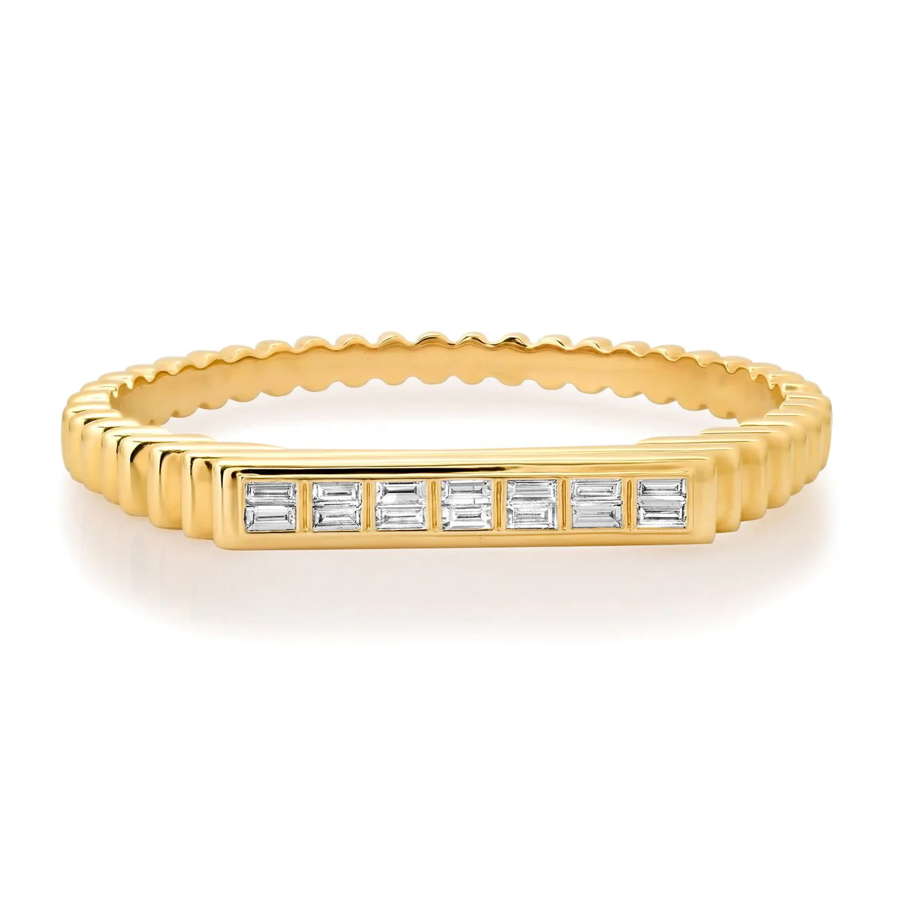Fluted Colorblock Bangle in Diamond