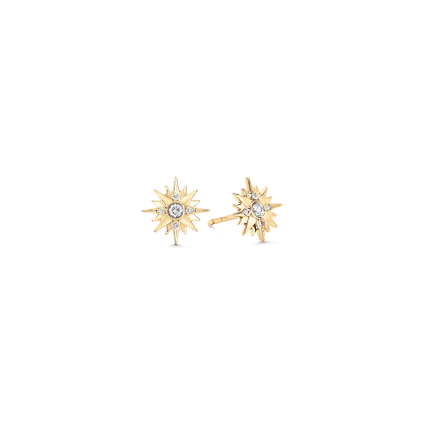 Large Starburst Diamond Stud Earrings