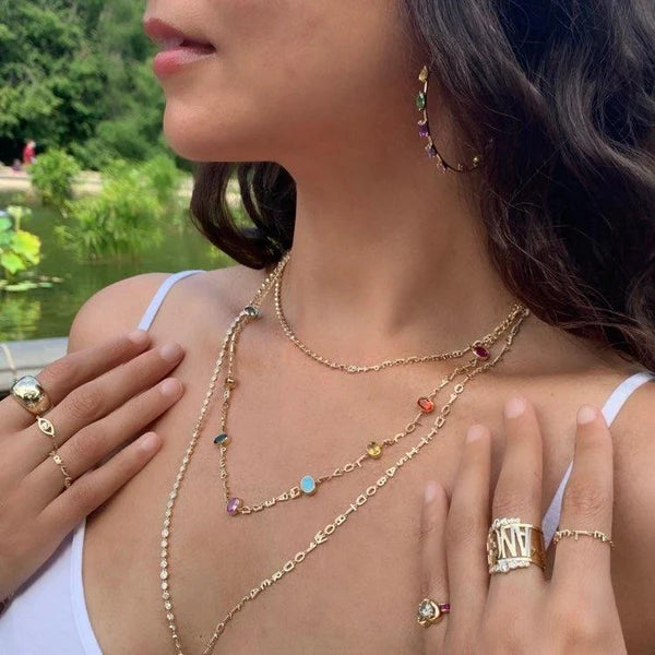 Long Tiny Letters Transformer Necklace