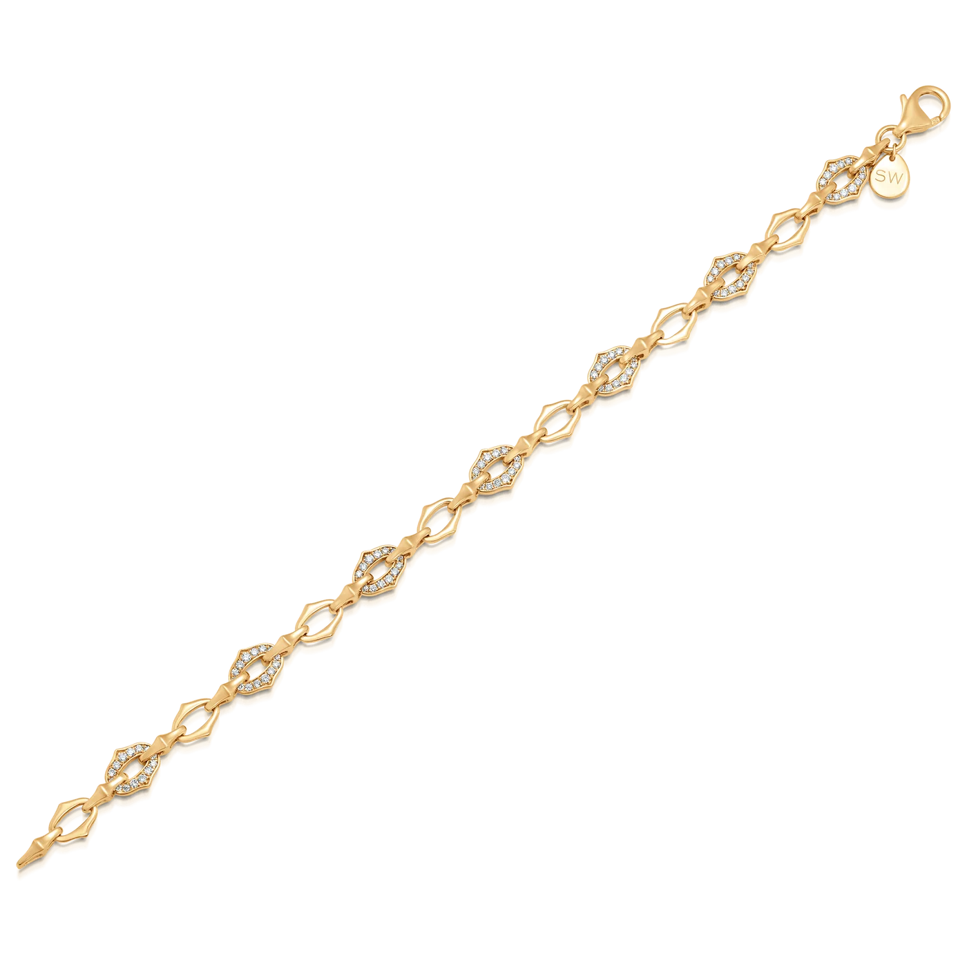 Lucia Chain & Pave Diamond Bracelet