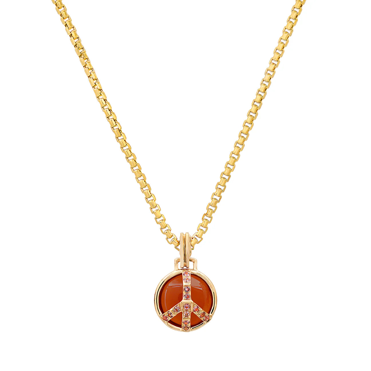 Mini Peace Necklace in Tigers Eye and Tourmaline