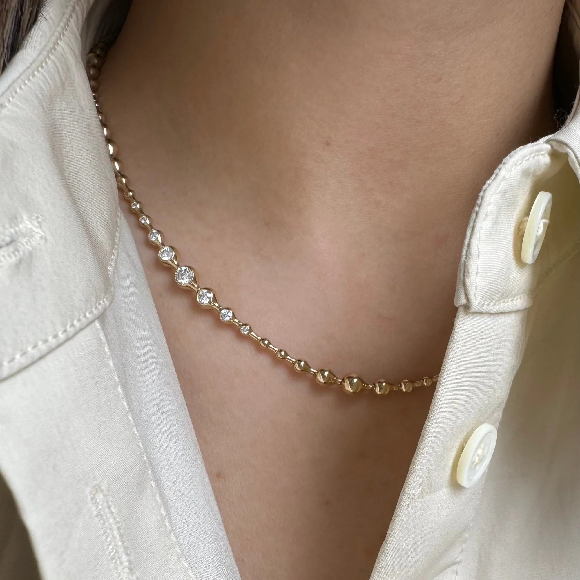Ripple Diamond Necklace