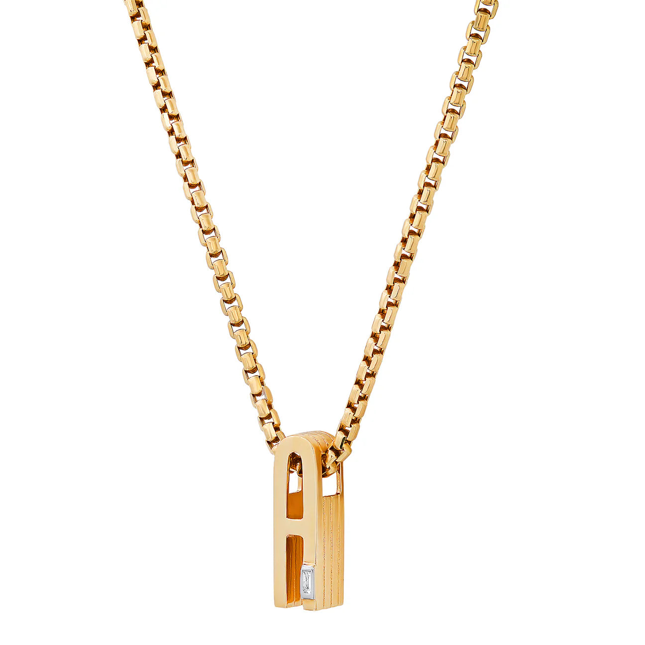 Slide-On Ribbed Initial Necklace