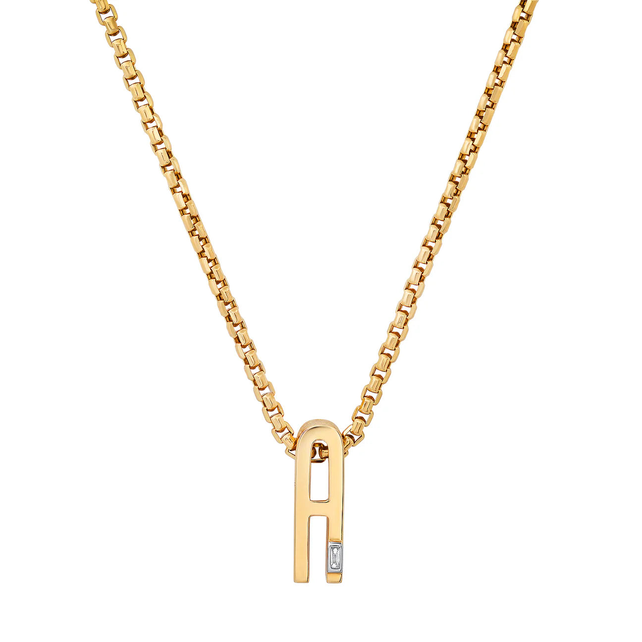 Slide-On Ribbed Initial Necklace