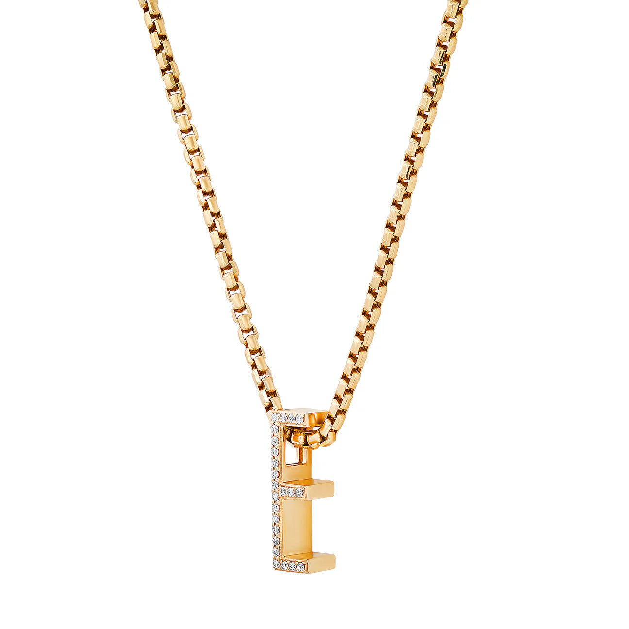 Slide-On Pavé Initial Necklace
