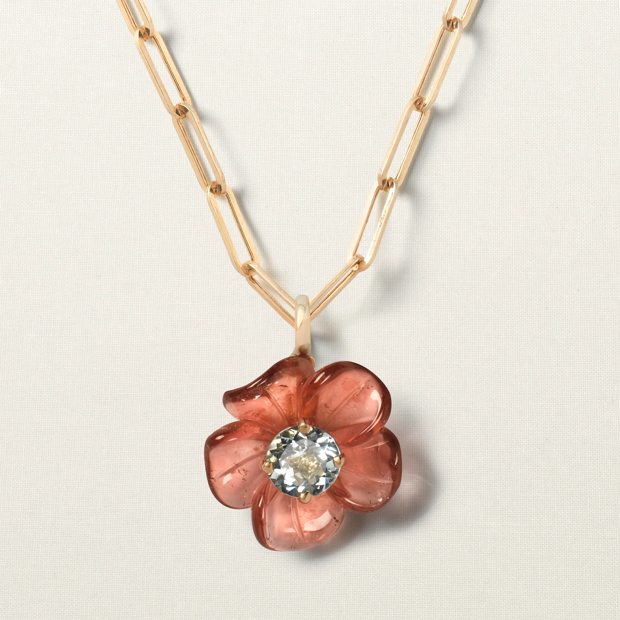 Island Flower Pendant Tourmaline Aquamarine