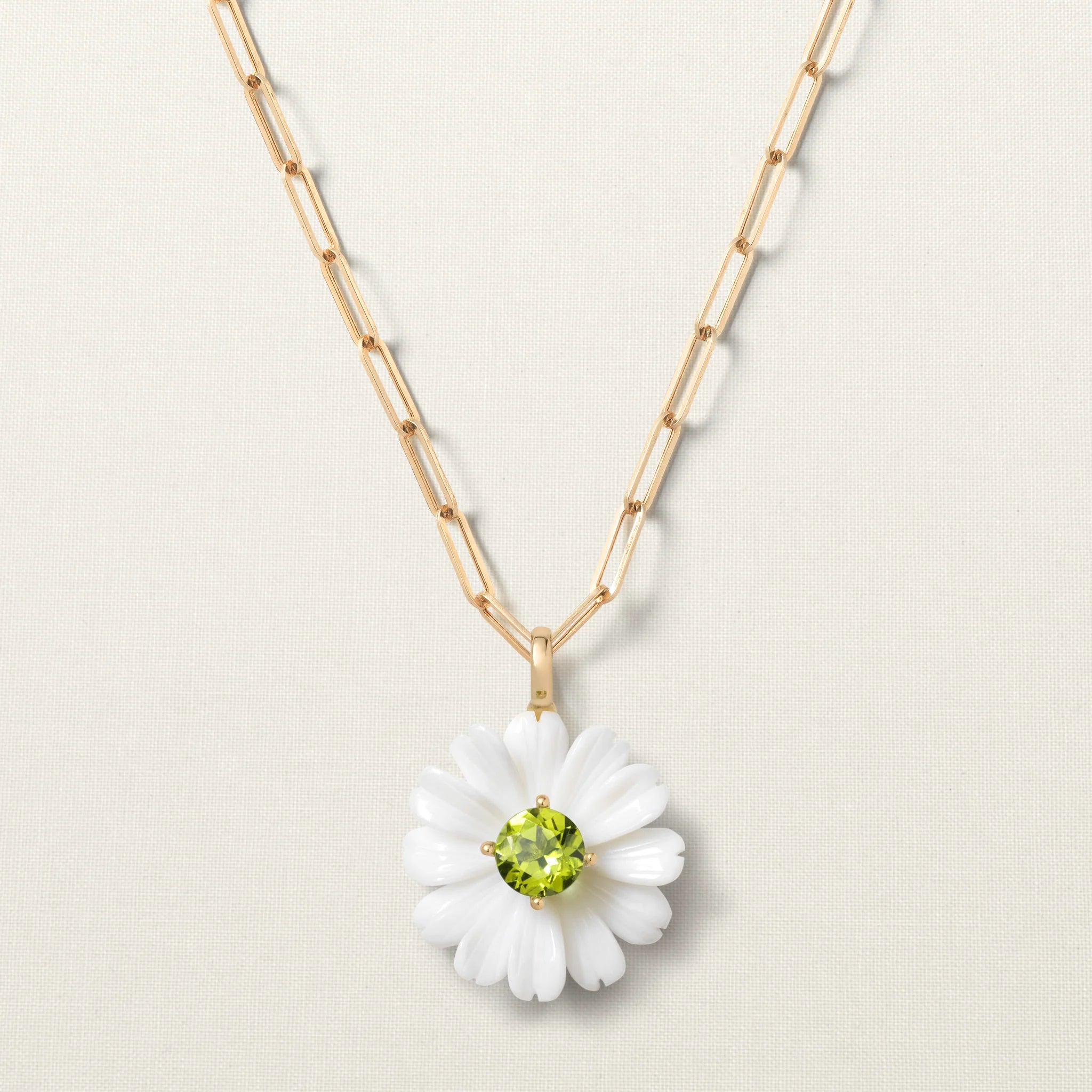 Wild Flower Pendant Big White Opal Peridot