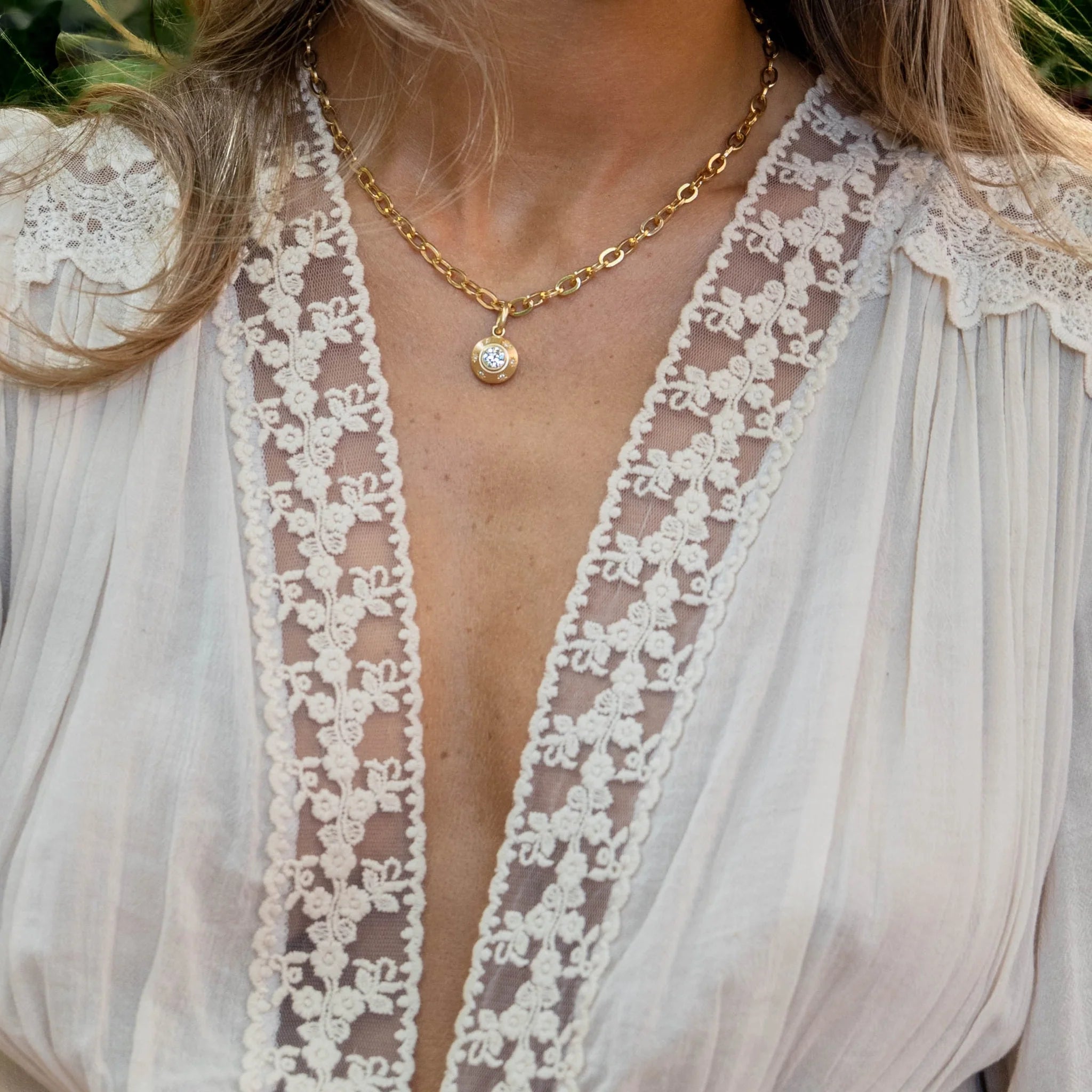 Starburst Old European Cut Diamond Pendant