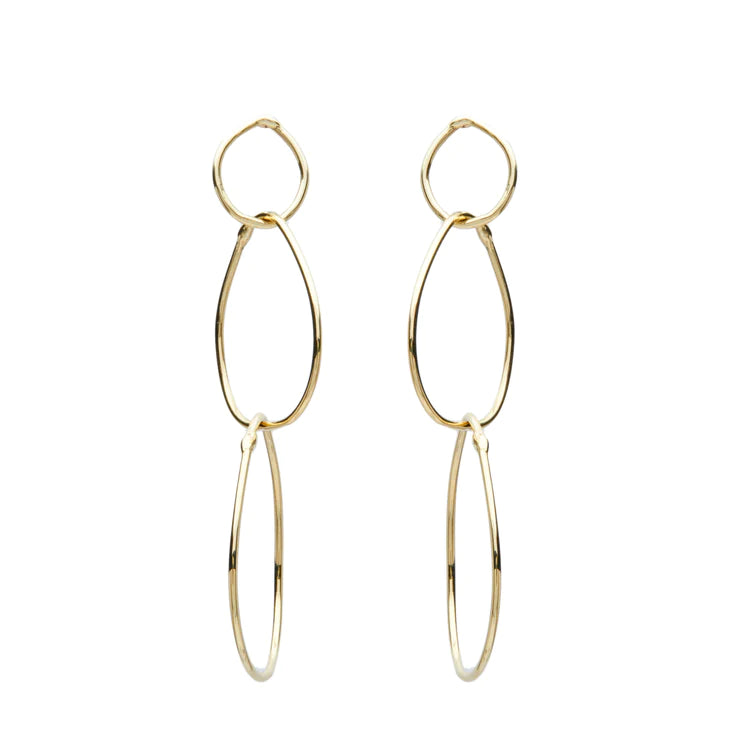 Gold Triple Drop Earrings